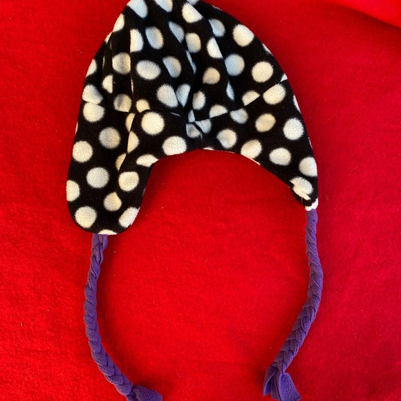 Kids winter fleece hat beanie white and black - Picture 4 of 4